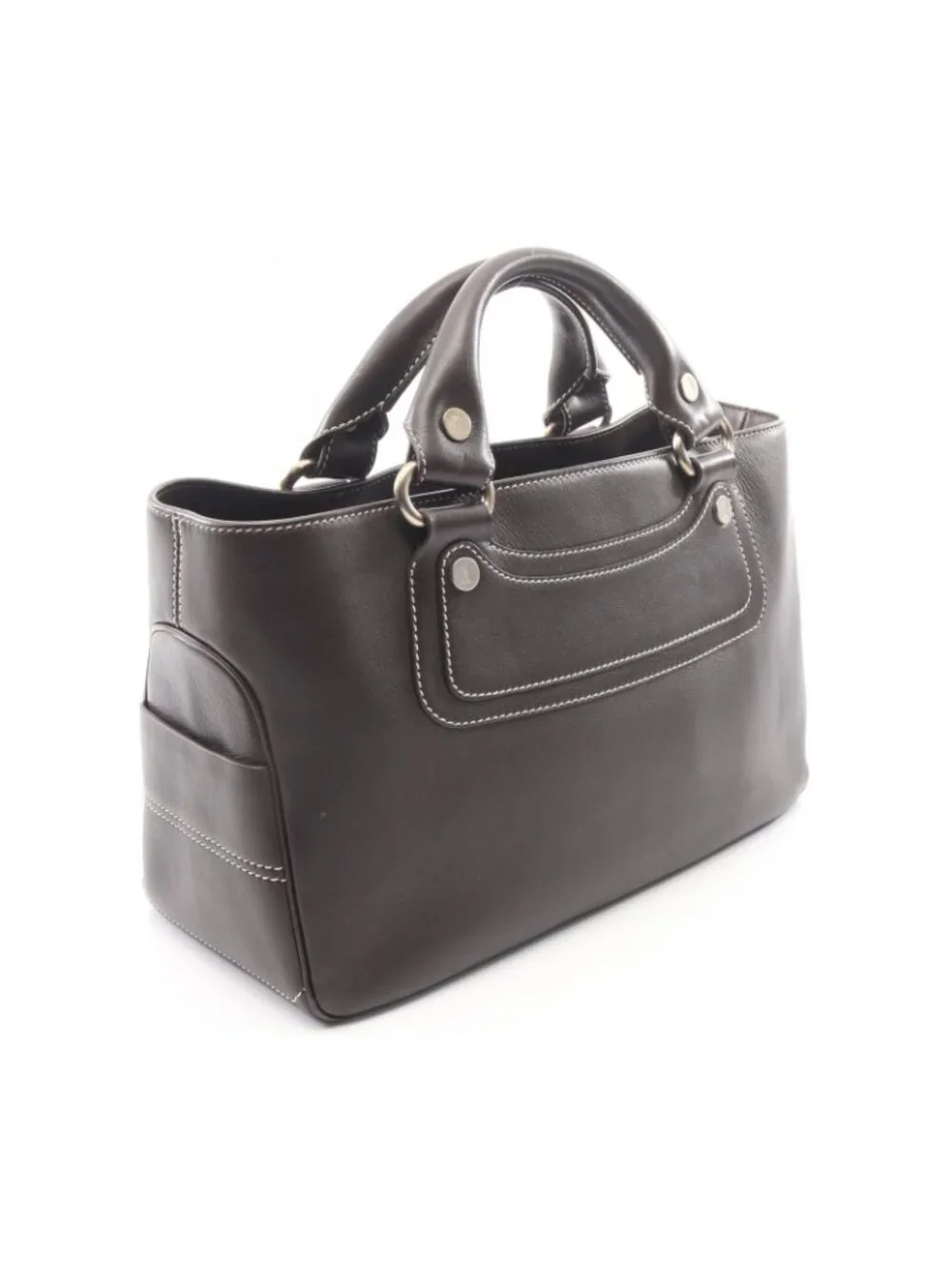 Celine Handbag Boogie Bag Dark Brown Leather